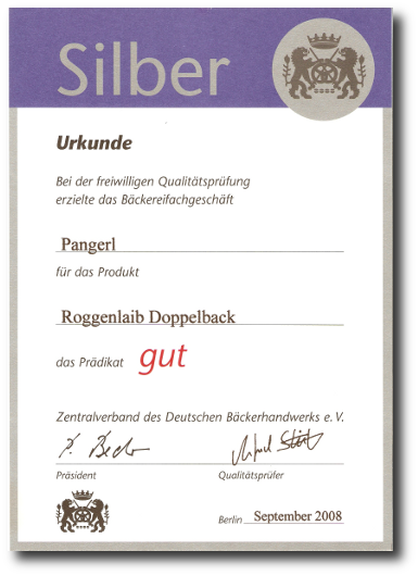 Auszeichnung Roggenlaib