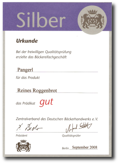 Auszeichnung Roggenbrot